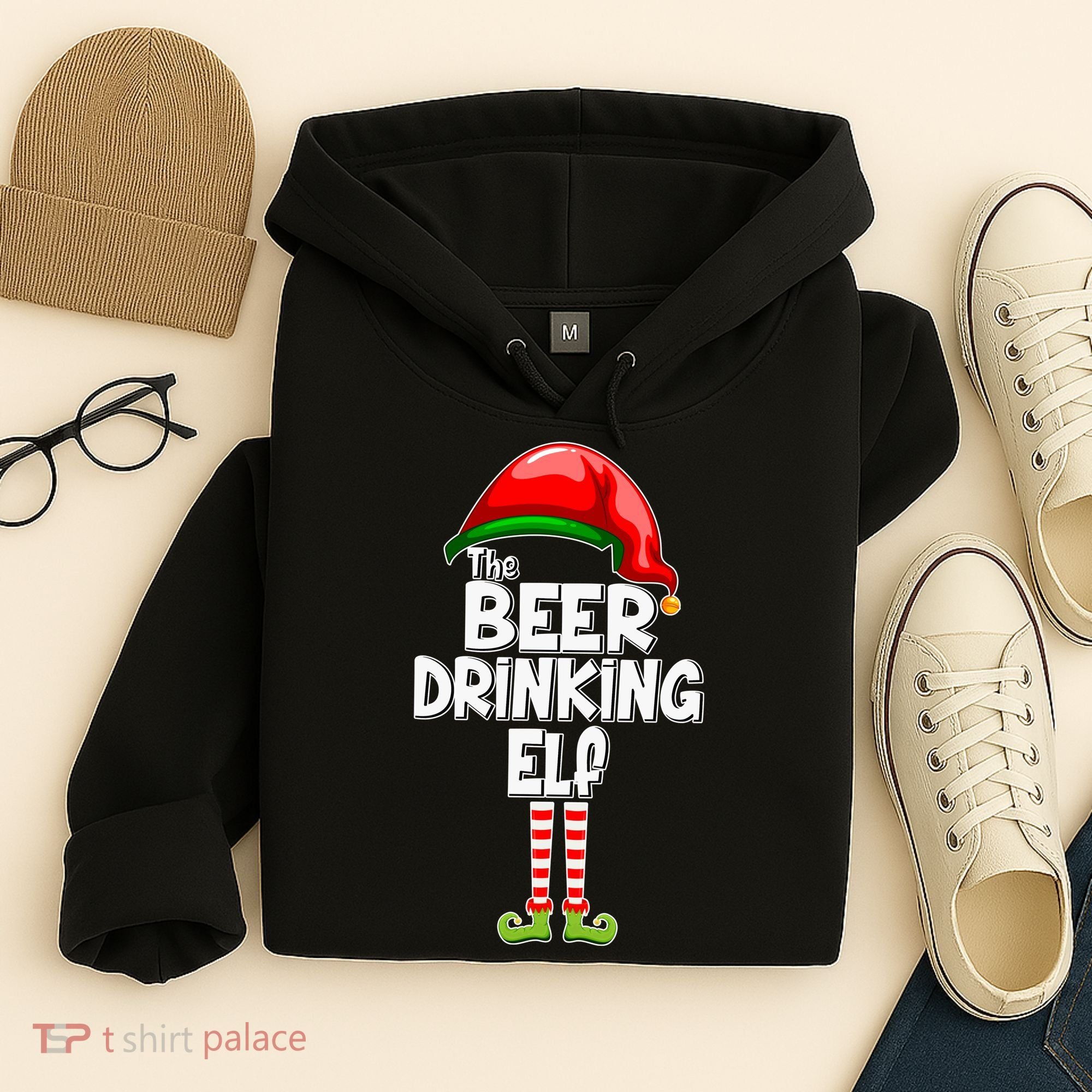 The Beer Drinking Elf Family Matching Christmas Hoodie