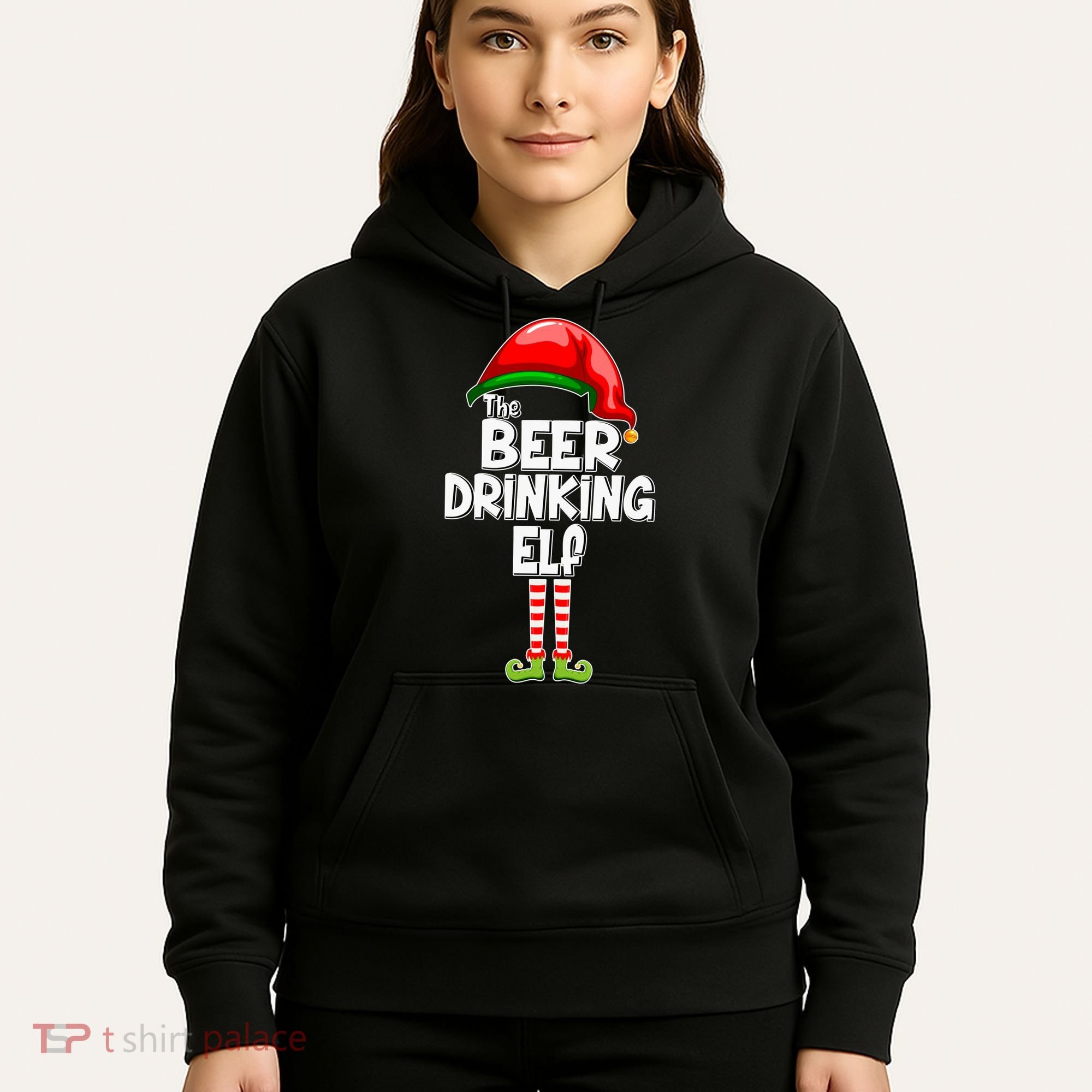 The Beer Drinking Elf Family Matching Christmas Hoodie