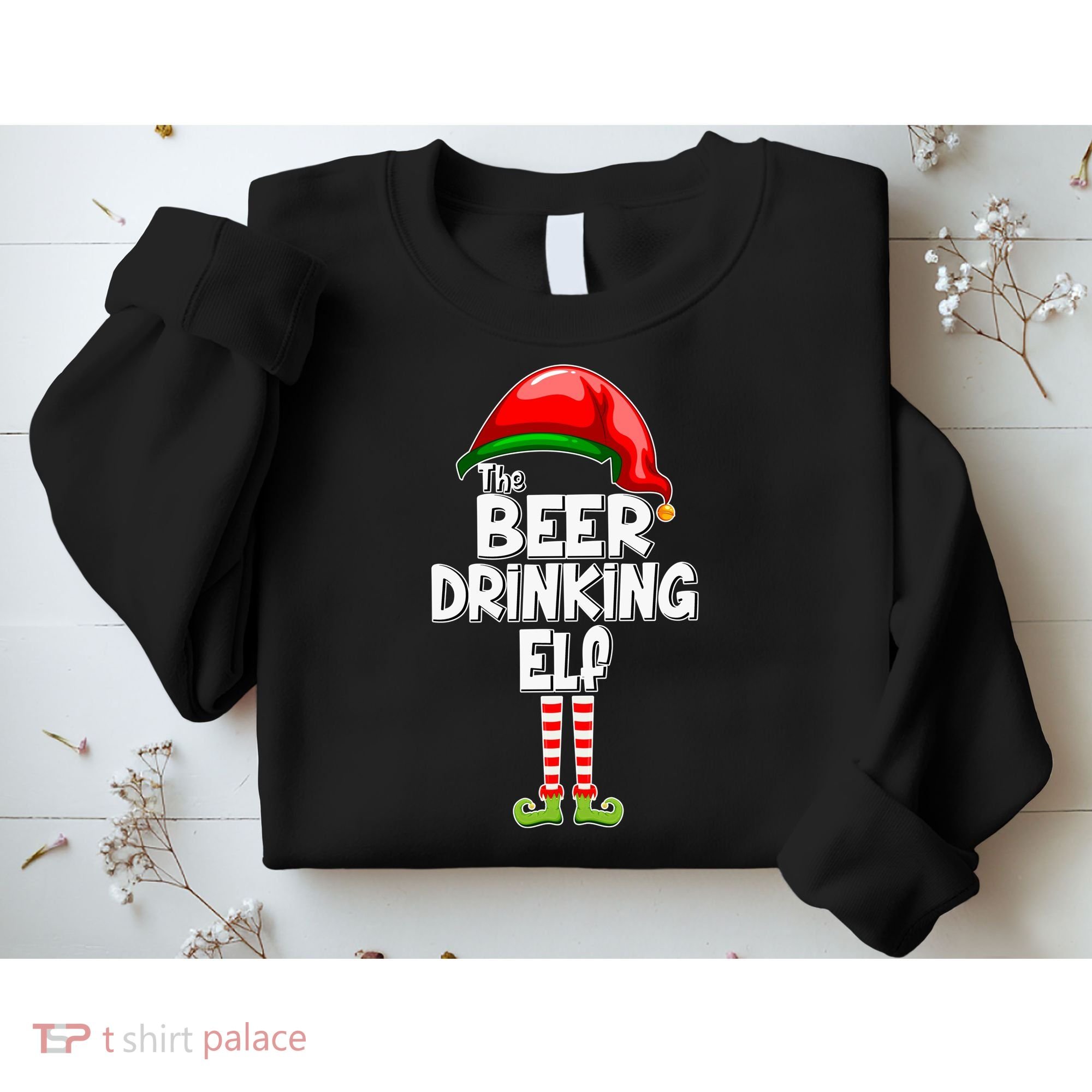 The Beer Drinking Elf Family Matching Christmas Sweatshirt
