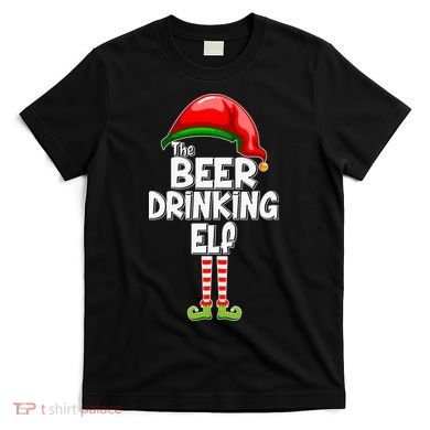 The Beer Drinking Elf Family Matching Christmas T-Shirt