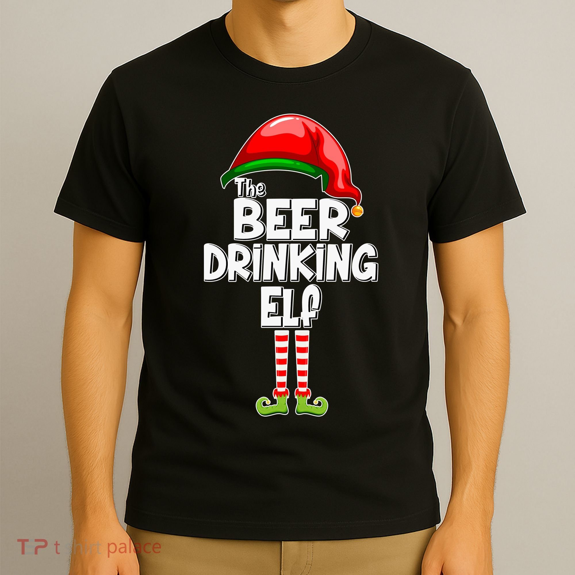 The Beer Drinking Elf Family Matching Christmas T-Shirt