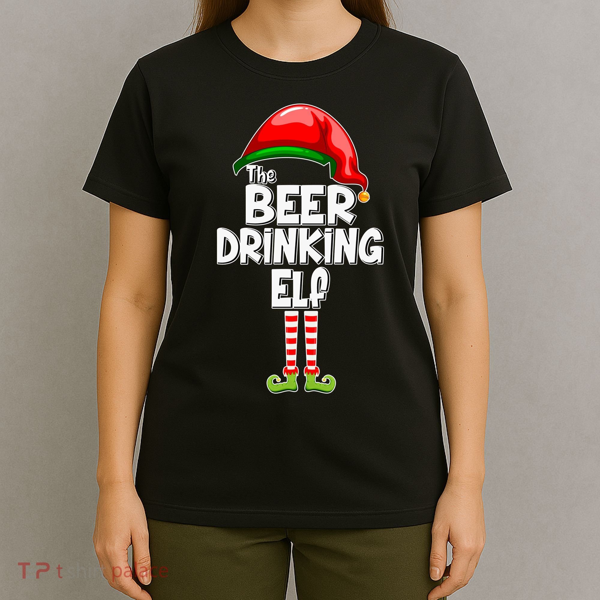 The Beer Drinking Elf Family Matching Christmas T-Shirt