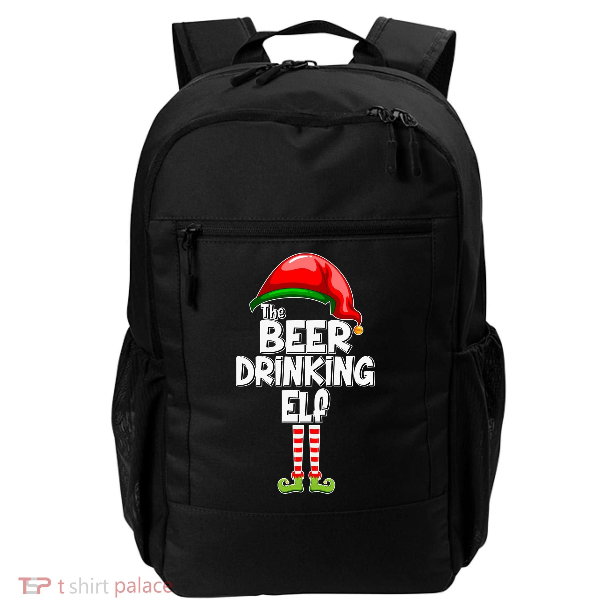 The Beer Drinking Elf Family Matching Christmas Backpack