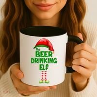 The Beer Drinking Elf Family Matching Christmas Coffee Mug thumb 3