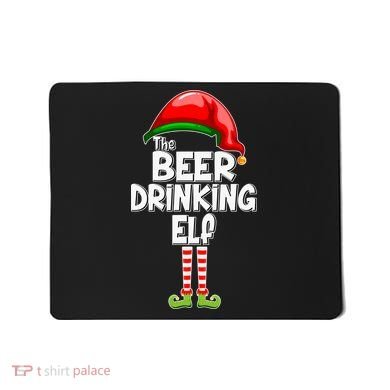 The Beer Drinking Elf Family Matching Christmas Mousepad