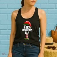 The Beer Drinking Elf Family Matching Christmas Women's Tank Top thumb 2