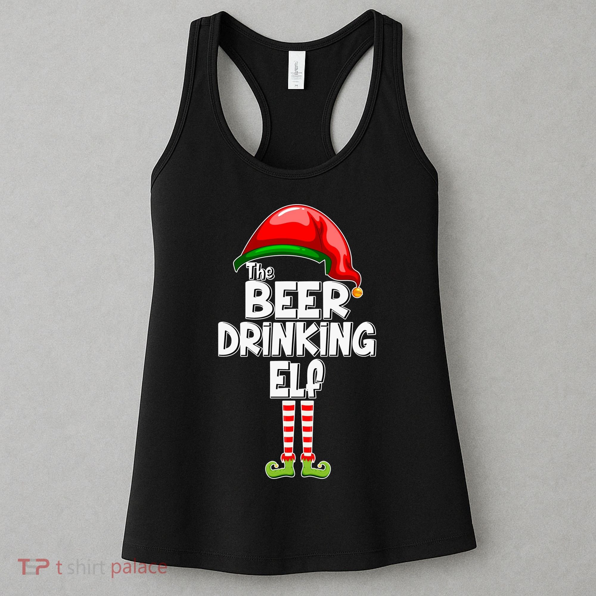The Beer Drinking Elf Family Matching Christmas Women's Tank Top