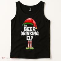 The Beer Drinking Elf Family Matching Christmas Tank Top thumb 2