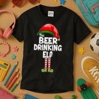 The Beer Drinking Elf Family Matching Christmas Kids T-Shirt thumb 3