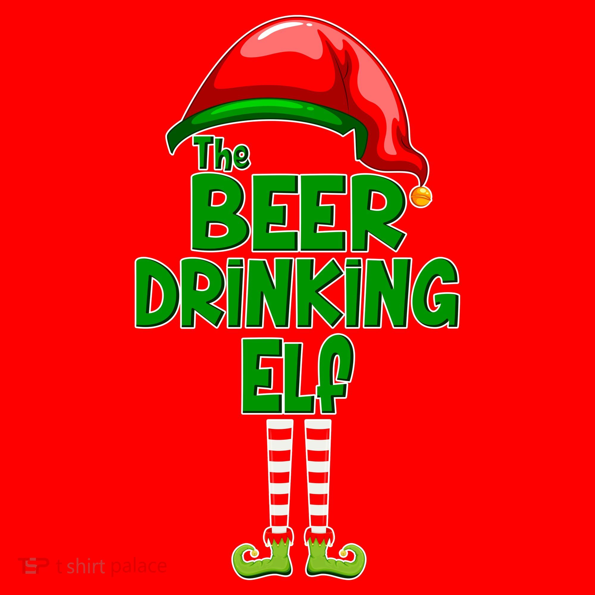 The Beer Drinking Elf Family Matching Christmas Santa Hat