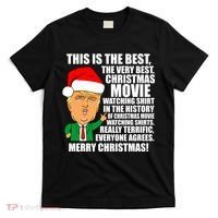 The Best Christmas Movie Watching Shirt Ever Donald Trump T-Shirt thumb 0