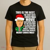 The Best Christmas Movie Watching Shirt Ever Donald Trump T-Shirt thumb 3