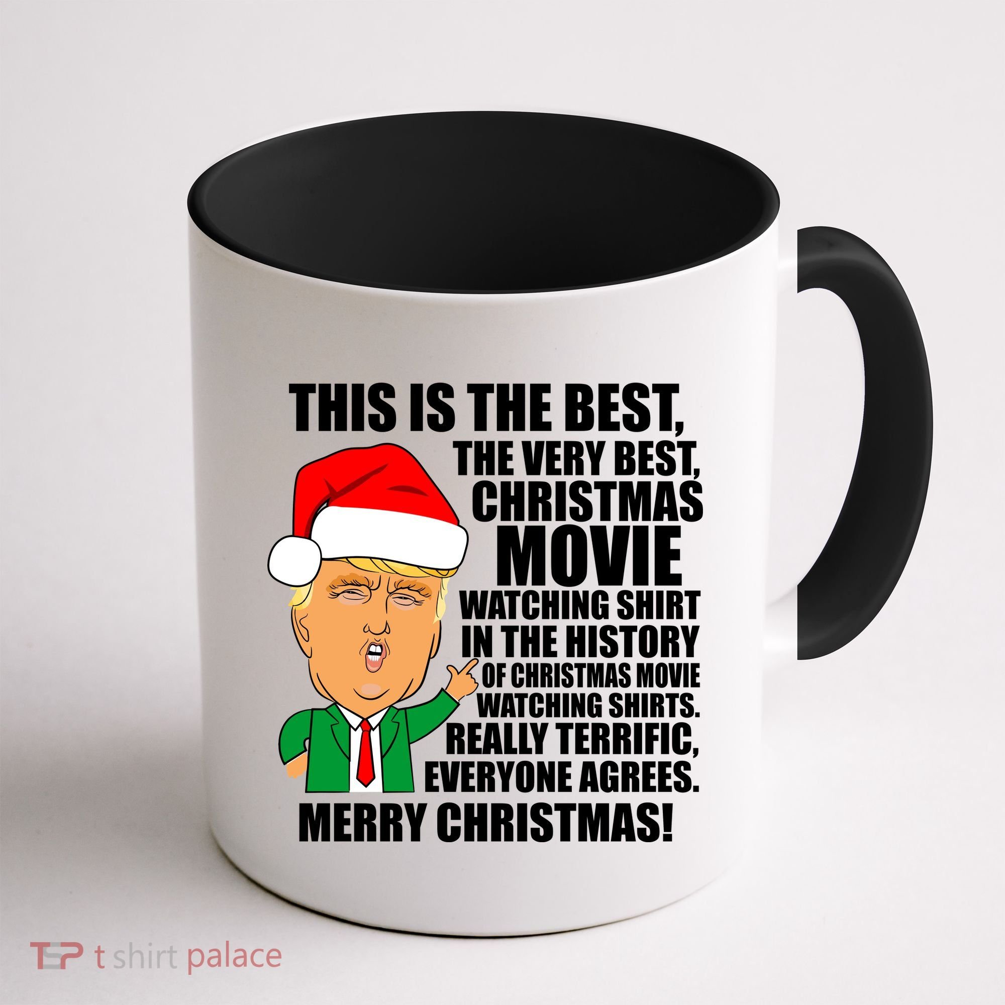 The Best Christmas Movie Watching Shirt Ever Donald Trump Coffee Mug