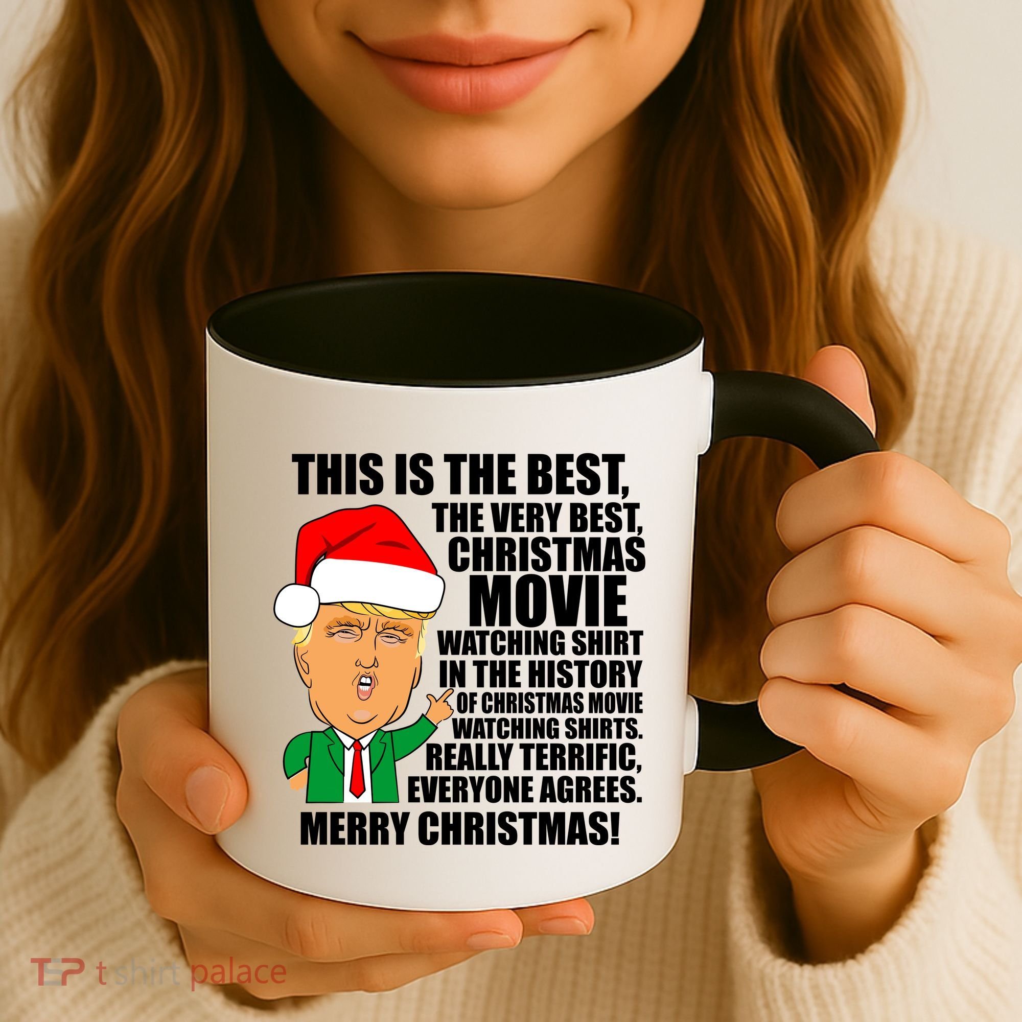 The Best Christmas Movie Watching Shirt Ever Donald Trump Coffee Mug