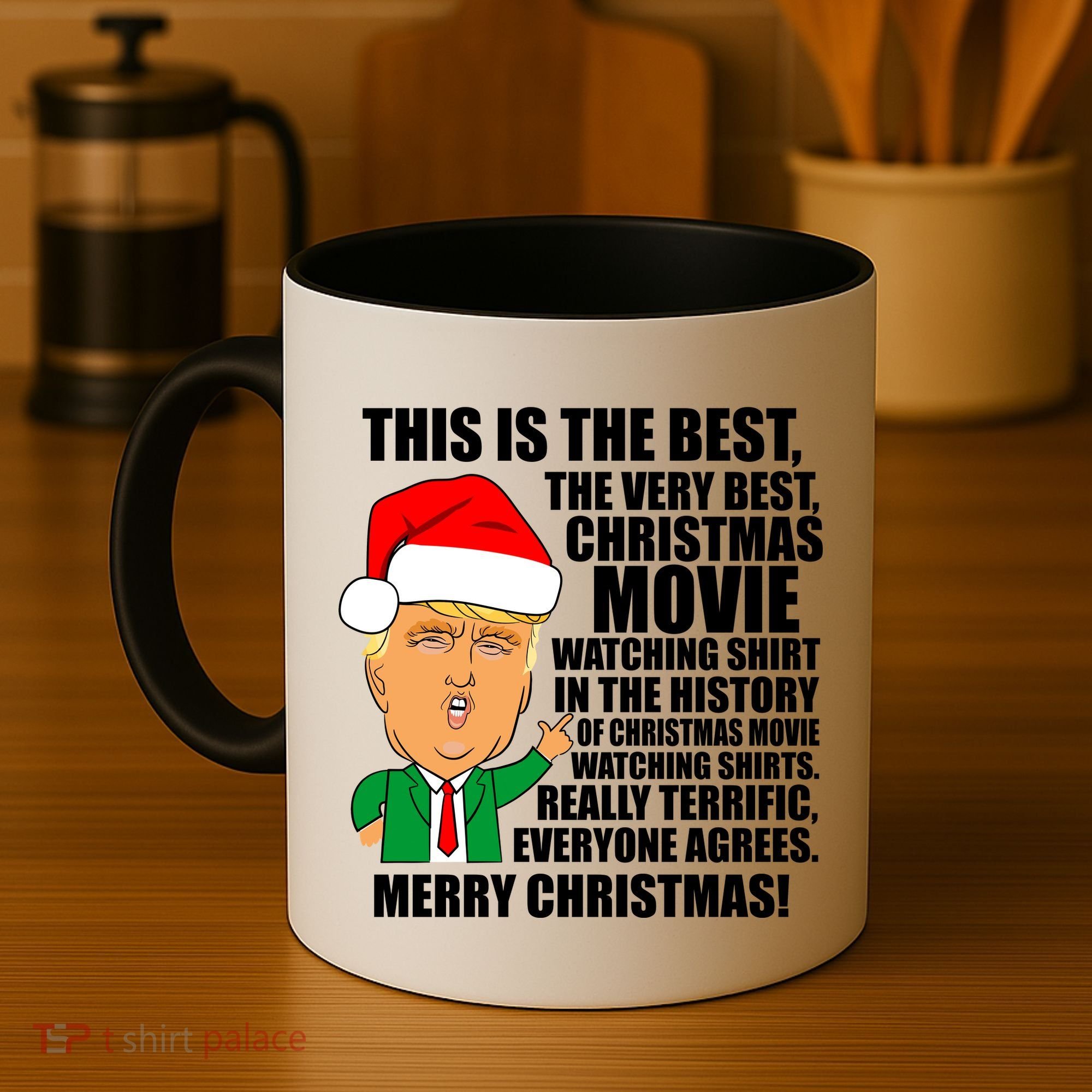 The Best Christmas Movie Watching Shirt Ever Donald Trump Coffee Mug