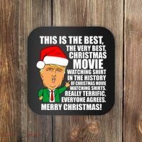 The Best Christmas Movie Watching Shirt Ever Donald Trump Coaster thumb 0