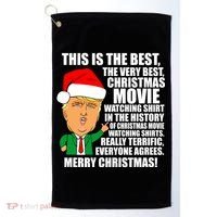 The Best Christmas Movie Watching Shirt Ever Donald Trump Golf Towel thumb 0