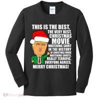 The Best Christmas Movie Watching Shirt Ever Donald Trump Kids Long Sleeve Shirt thumb 0