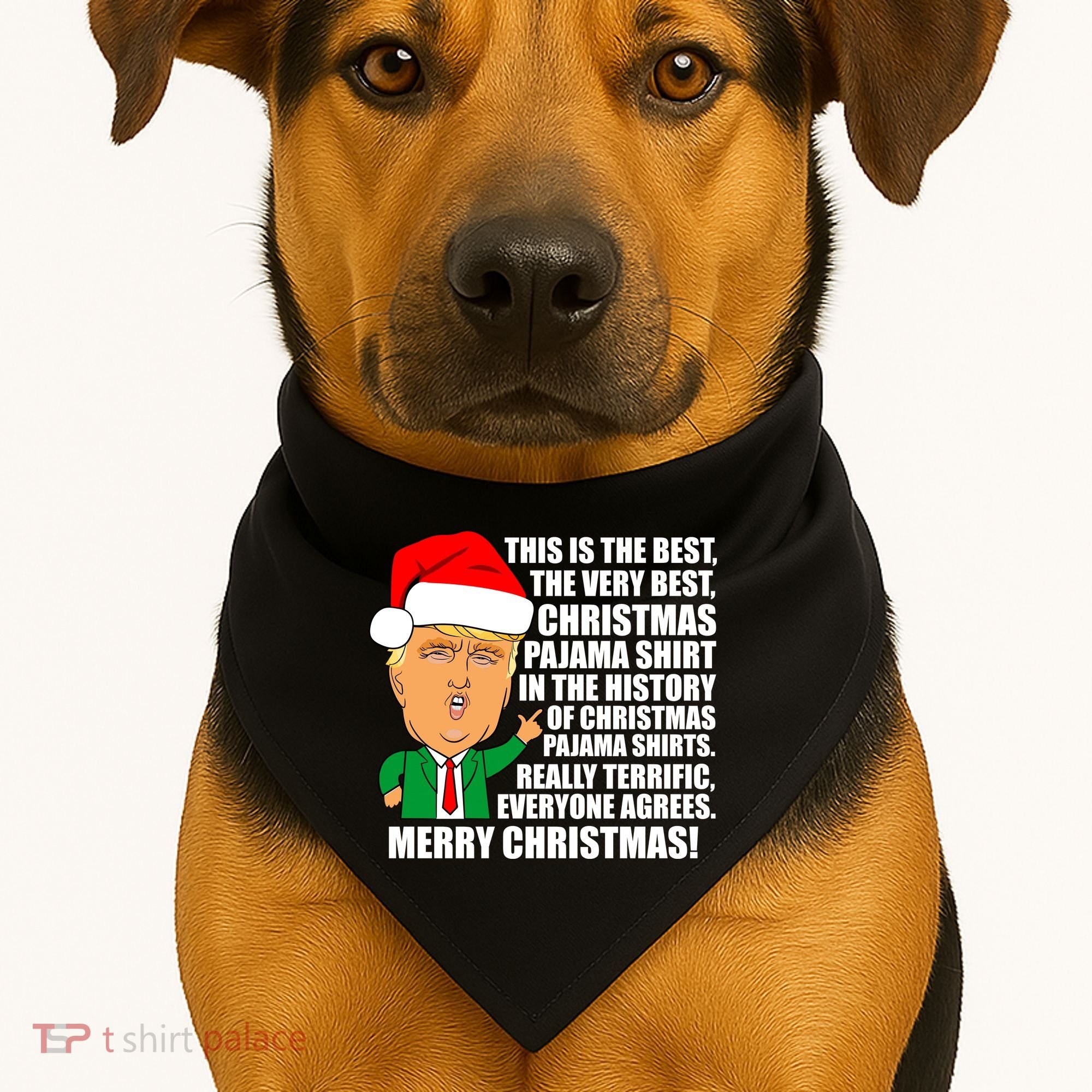 The Best Christmas Pajama Shirt Ever Everyone Agrees Donald Trump USA-Made Doggie Bandana