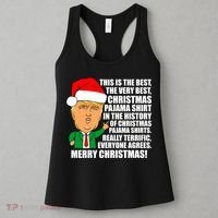 The Best Christmas Pajama Shirt Ever Everyone Agrees Donald Trump Women's Tank Top thumb 3