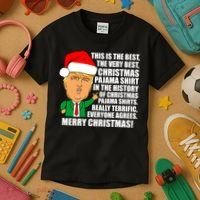 The Best Christmas Pajama Shirt Ever Everyone Agrees Donald Trump Kids T-Shirt thumb 3