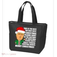 The Best Christmas Pajama Shirt Ever Everyone Agrees Donald Trump Tote Bag thumb 3