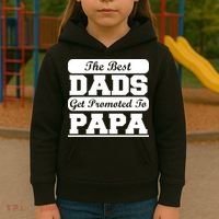 The Best Dads Get Promoted To Papa Kids Hoodie thumb 3