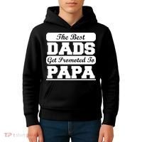The Best Dads Get Promoted To Papa Kids Hoodie thumb 4
