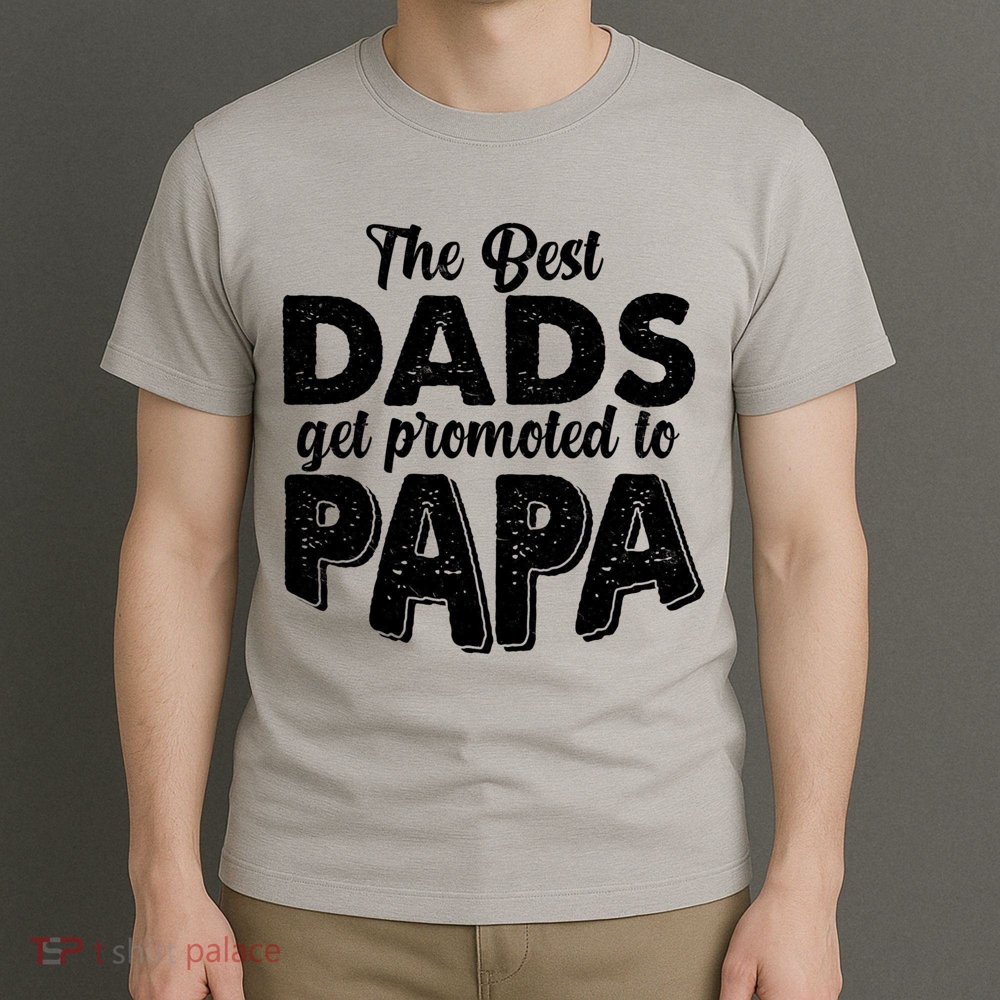 The Best Dads Get Promoted To Papa New Grandfather T-Shirt