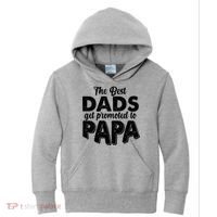 The Best Dads Get Promoted To Papa New Grandfather Kids Hoodie thumb 0