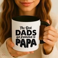 The Best Dads Get Promoted To Papa New Grandfather Coffee Mug thumb 3