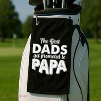 The Best Dads Get Promoted To Papa New Grandfather Golf Towel thumb 2