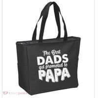 The Best Dads Get Promoted To Papa New Grandfather Tote Bag thumb 2