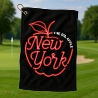 The Big Apple New York Golf Towel thumb 1