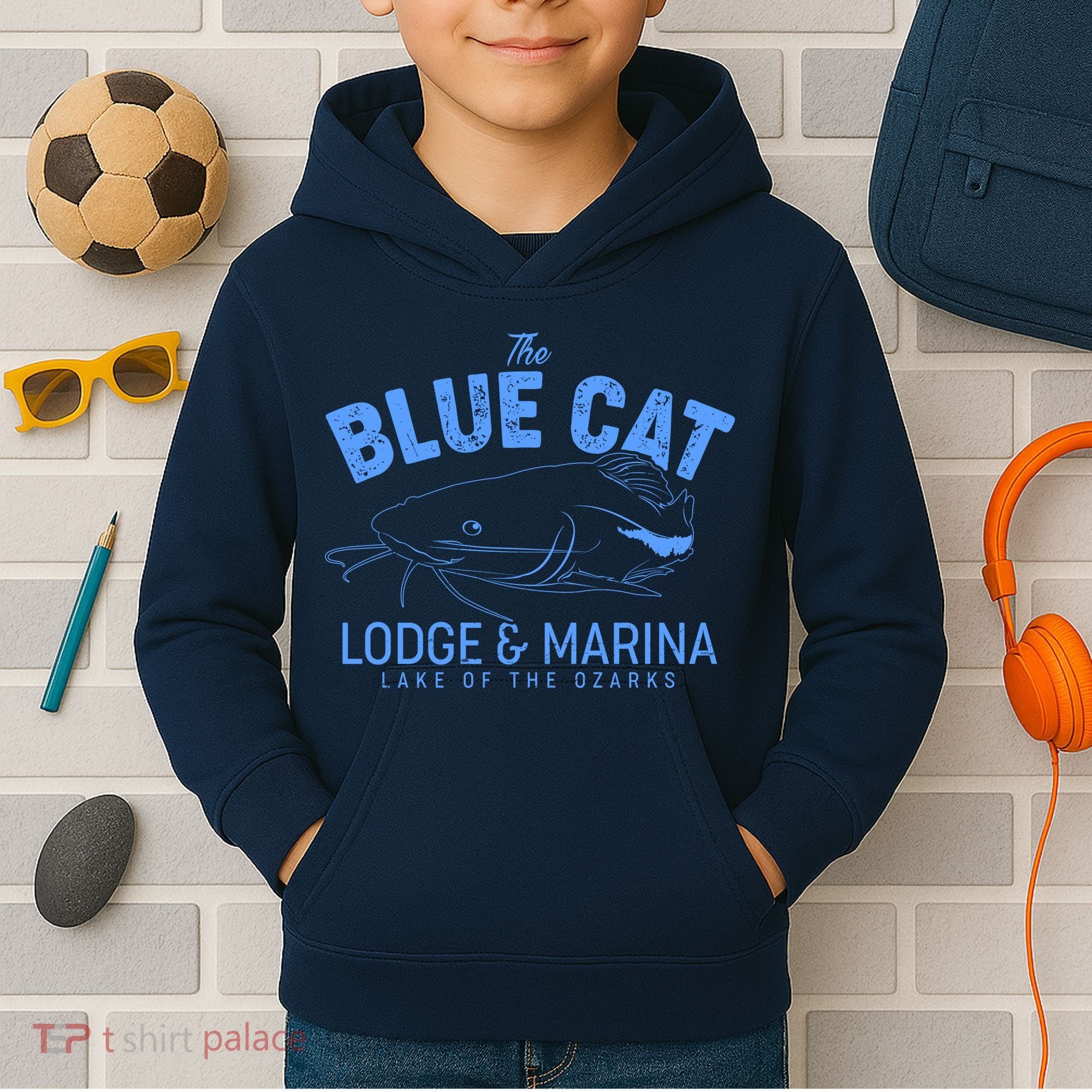 The Blue Cat Lodge & Marina Kids Hoodie
