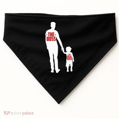 The Boss The Real Boss Father And Child USA-Made Doggie Bandana