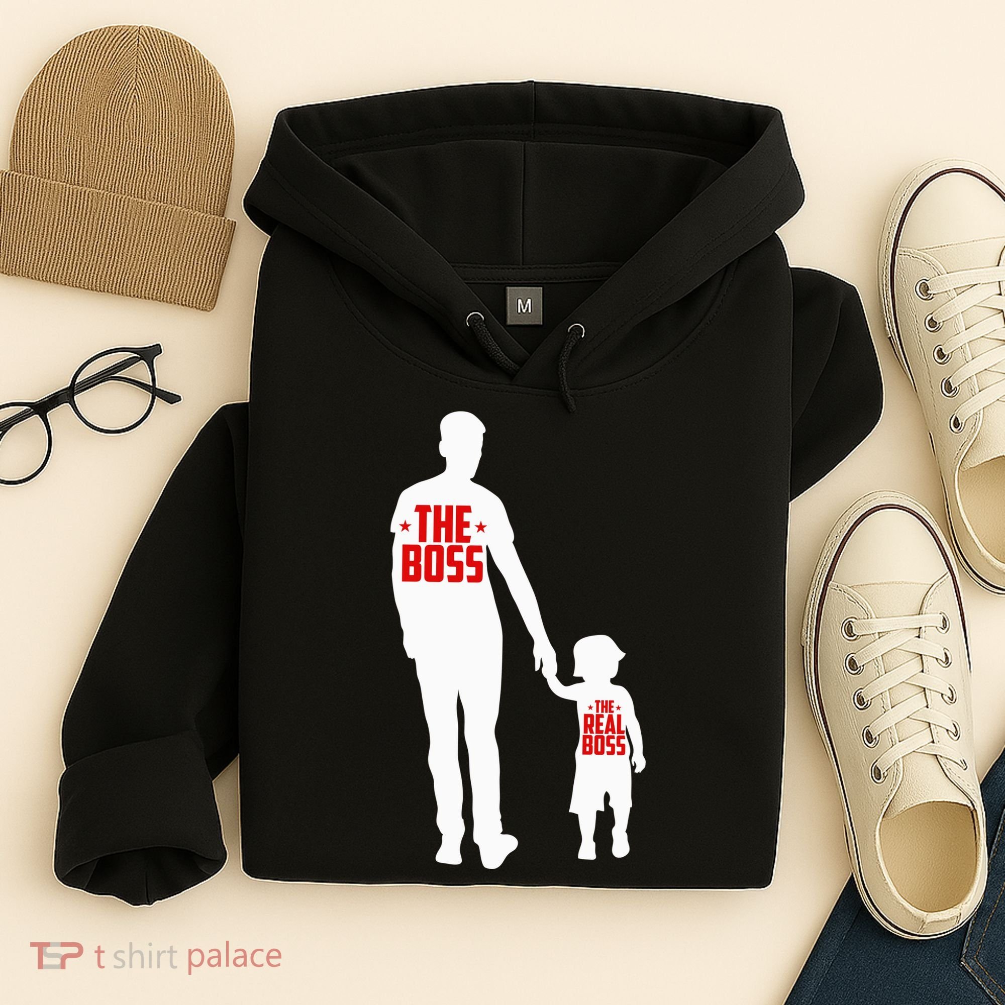 The Boss The Real Boss Father And Child Hoodie