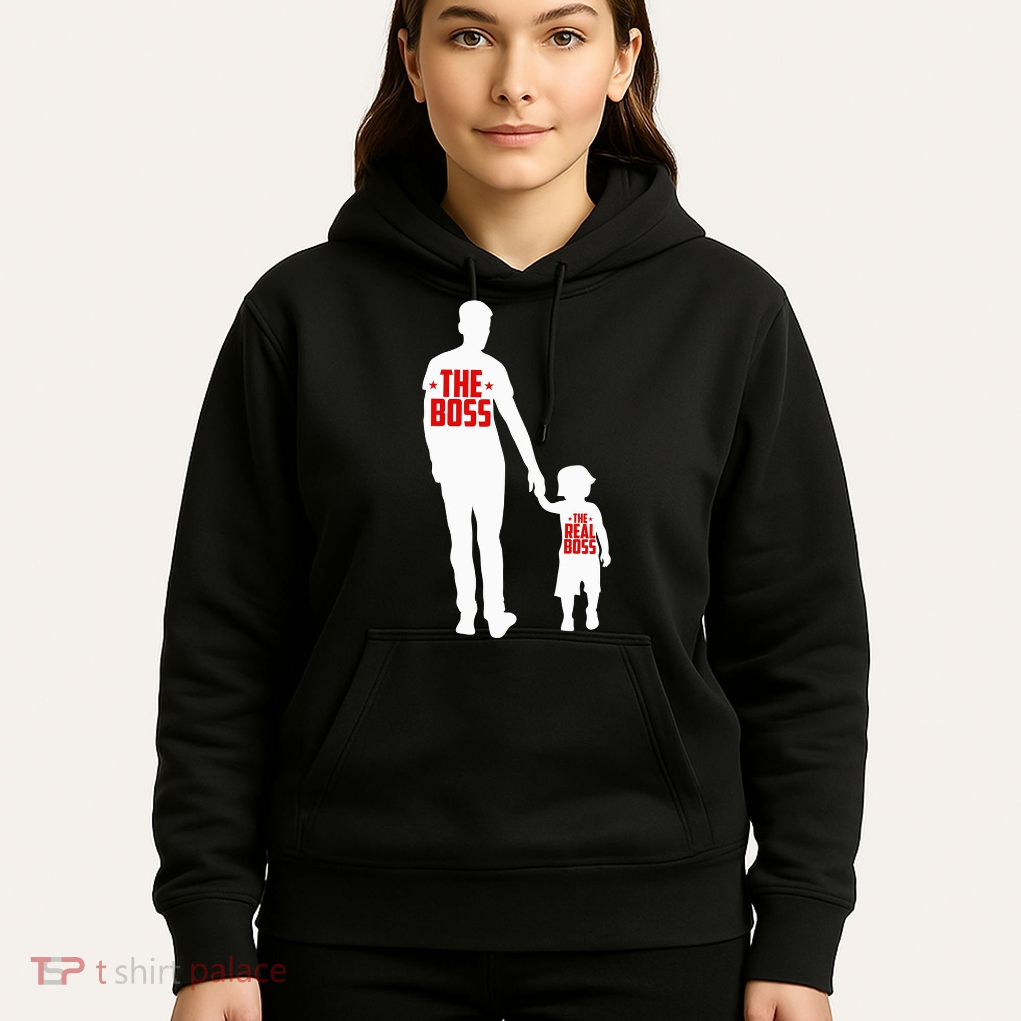 The Boss The Real Boss Father And Child Hoodie