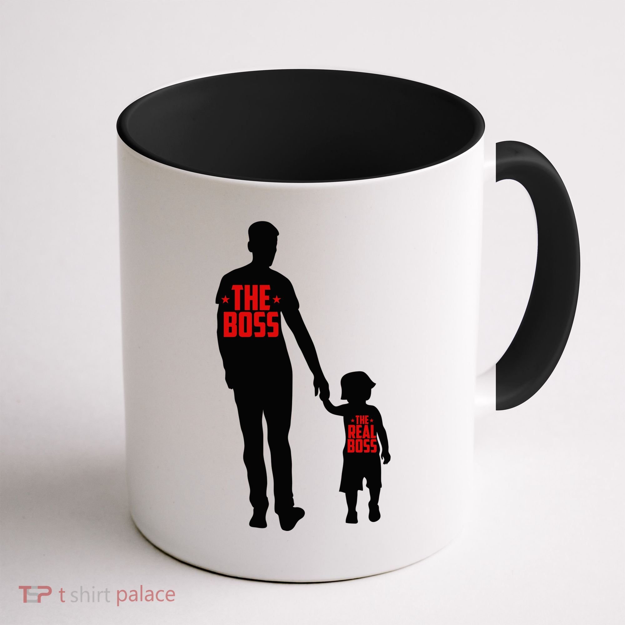 The Boss The Real Boss Father And Child Coffee Mug