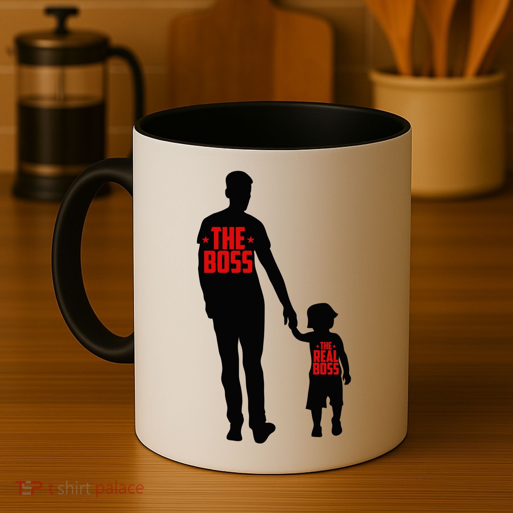 The Boss The Real Boss Father And Child Coffee Mug