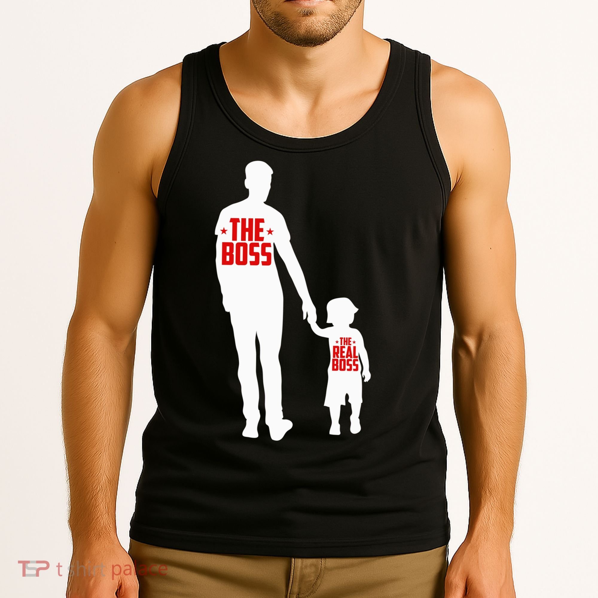 The Boss The Real Boss Father And Child Tank Top