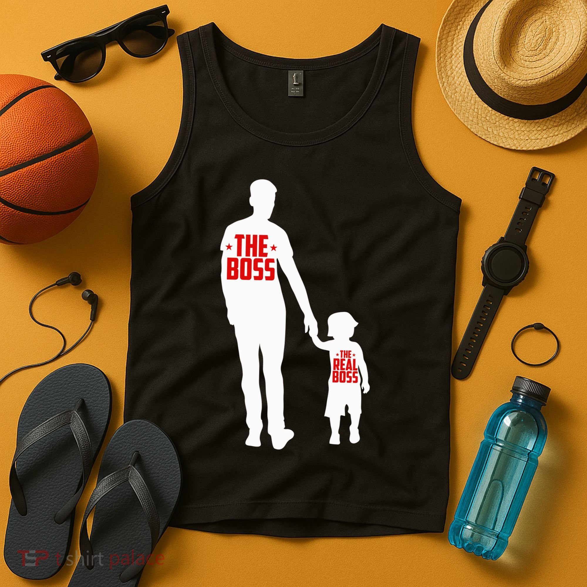The Boss The Real Boss Father And Child Tank Top