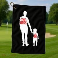 The Boss The Real Boss Father And Child Golf Towel thumb 1