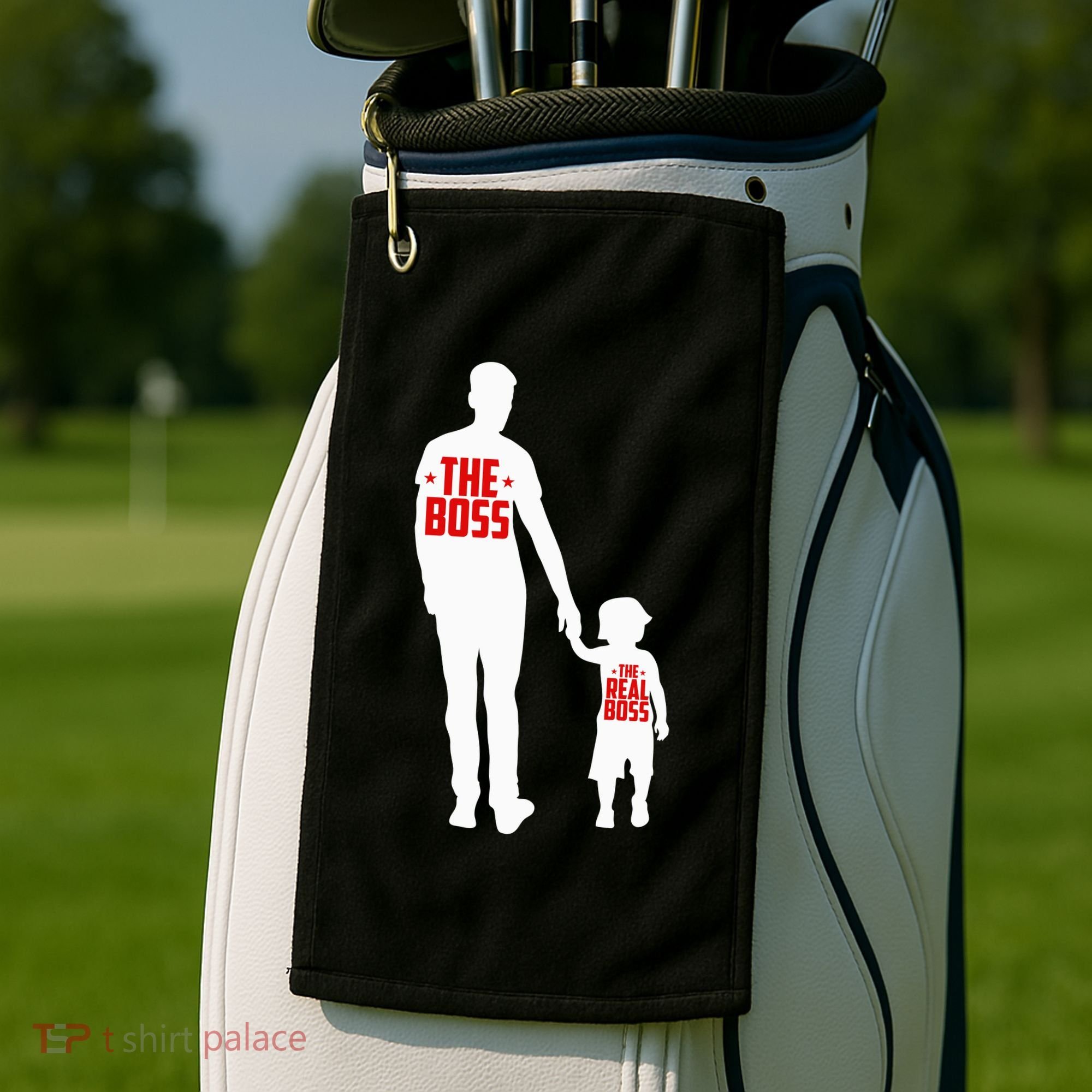 The Boss The Real Boss Father And Child Golf Towel