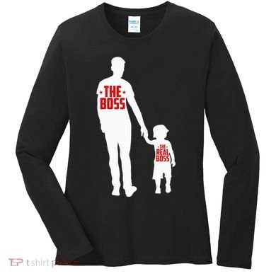 The Boss The Real Boss Father And Child Women's Long Sleeve Shirt