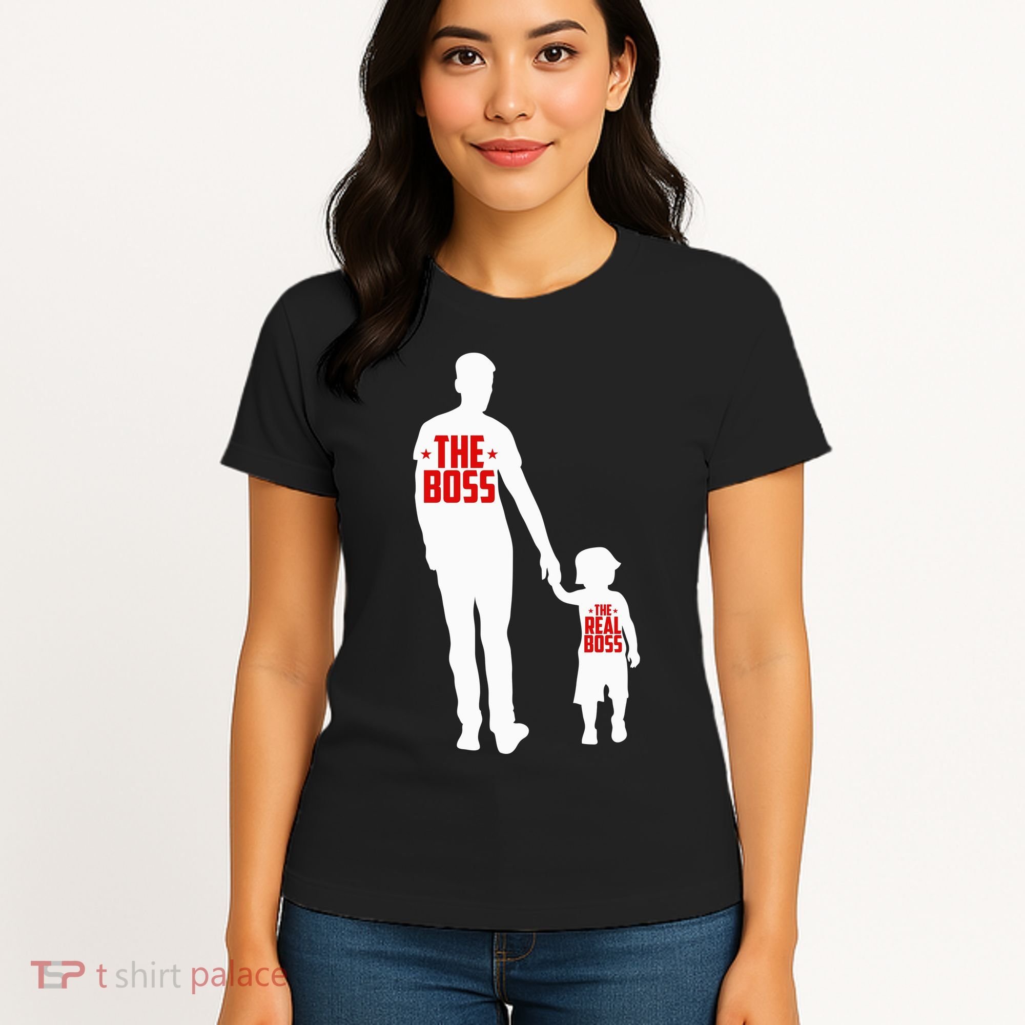 The Boss The Real Boss Father And Child Women's T-Shirt