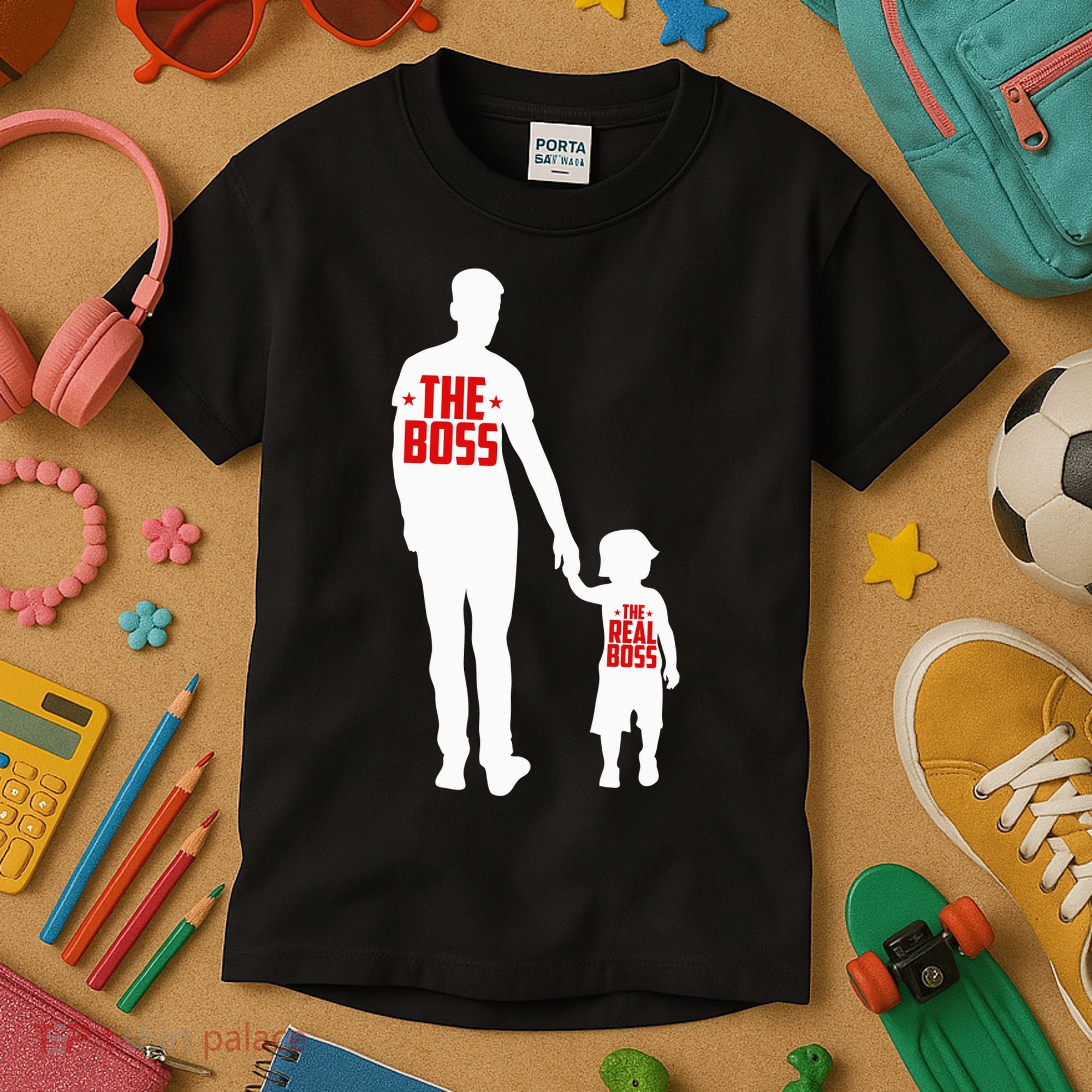 The Boss The Real Boss Father And Child Kids T-Shirt