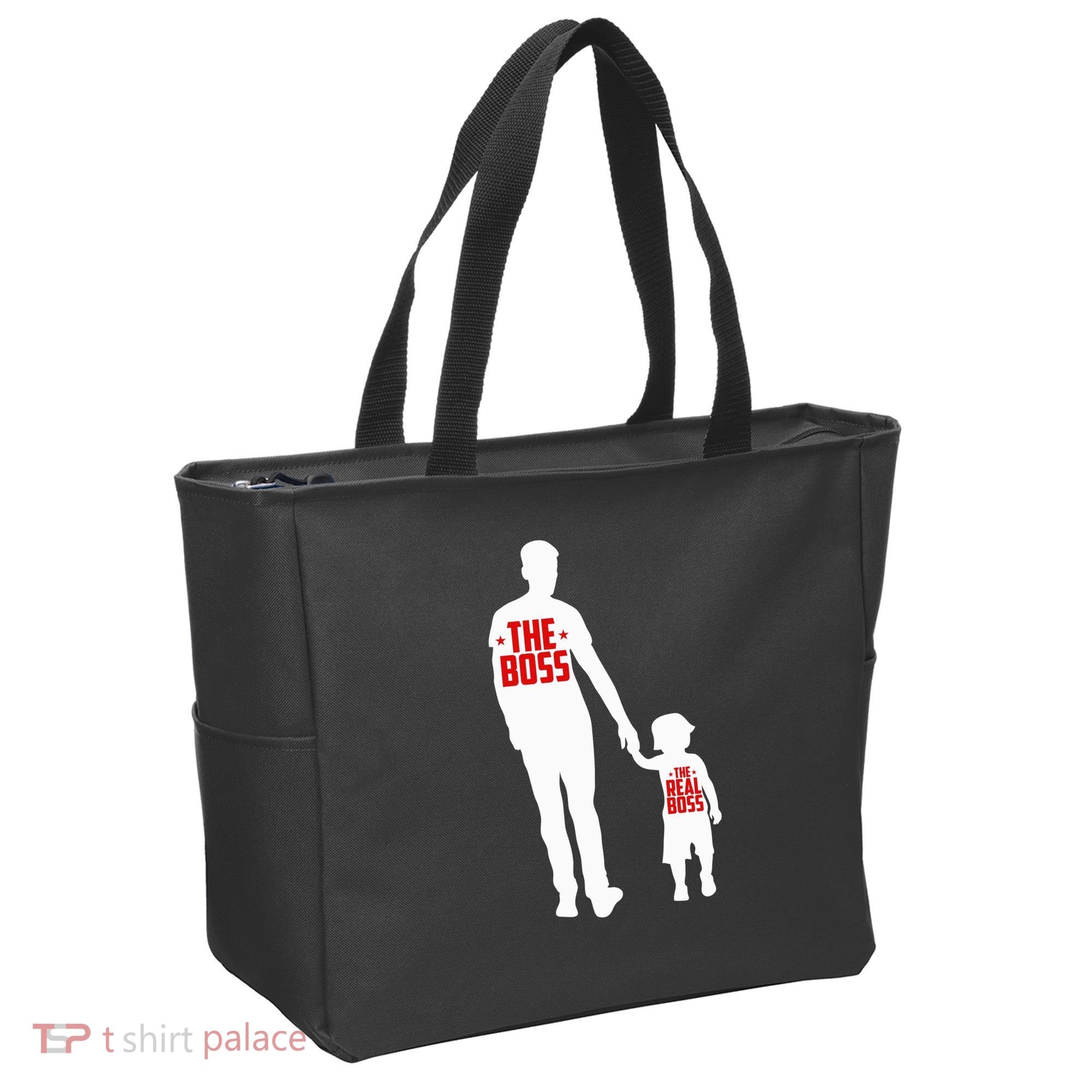The Boss The Real Boss Father And Child Tote Bag