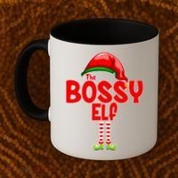 The Bossy Elf Matching Christmas Coffee Mug thumb 2