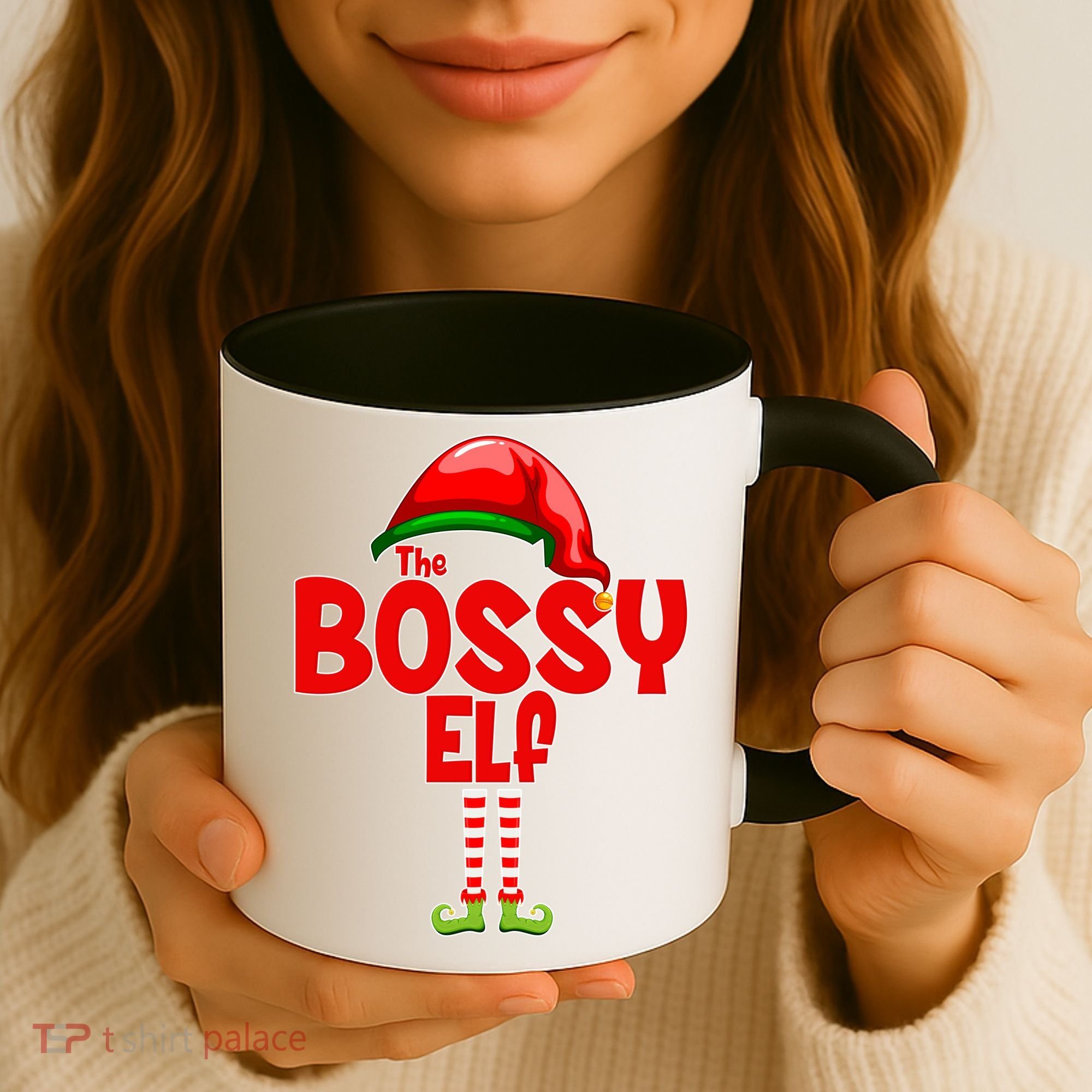 The Bossy Elf Matching Christmas Coffee Mug